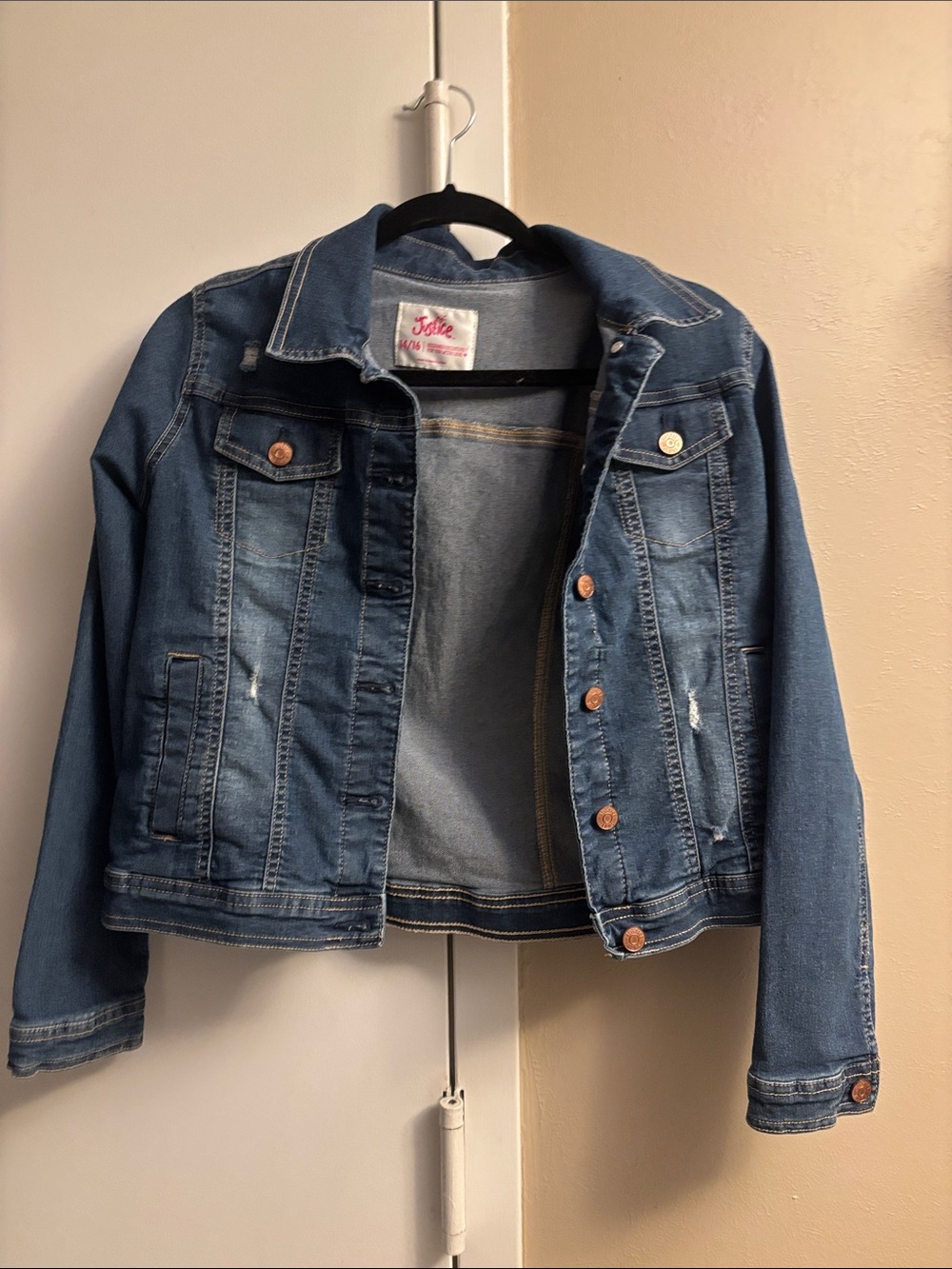 Justice Girls Blue Denim Jean Jacket with Copper Buttons